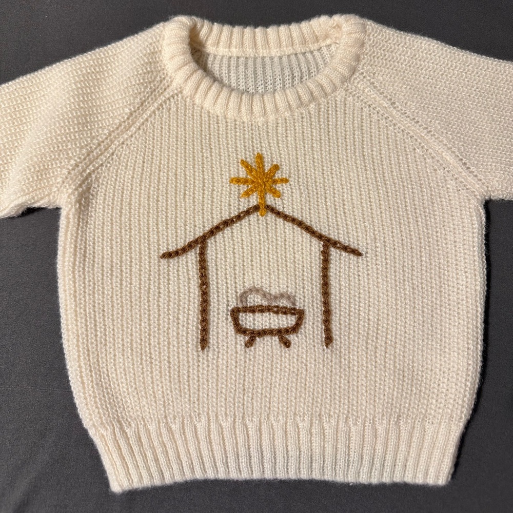 Nativity embroidered sweater 9-12m